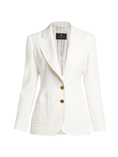 Shop Etro Women's Formfitting Single-breasted Blazer In Natural White