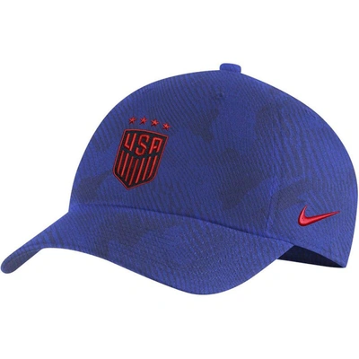 Shop Nike Royal Uswnt Campus Performance Adjustable Hat