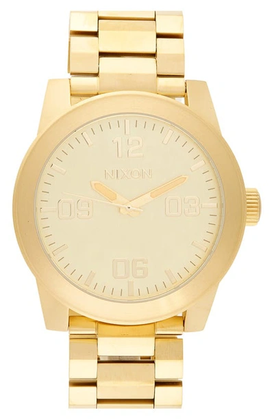 Shop Nixon The Corporal Bracelet Watch, 48mm In Gold