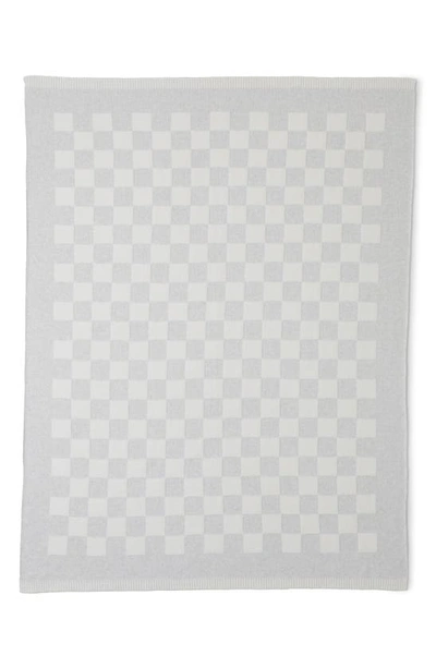 Barefoot Dreams Cozychic Cotton-blend Checkered Throw Blanket In Gray-cream