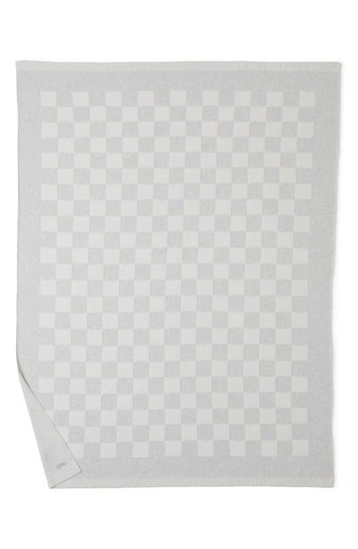 Shop Barefoot Dreams Cozychic™ Checkered Cotton Blend Throw Blanket In Gray-cream