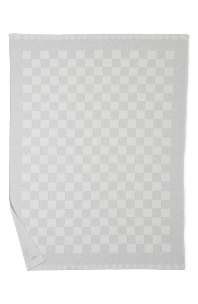 Barefoot Dreams Cozychic Cotton-blend Checkered Throw Blanket In Gray-cream