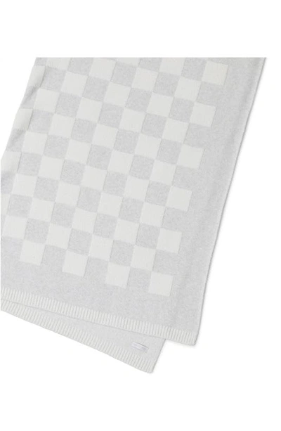 Shop Barefoot Dreams Cozychic™ Checkered Cotton Blend Throw Blanket In Gray-cream