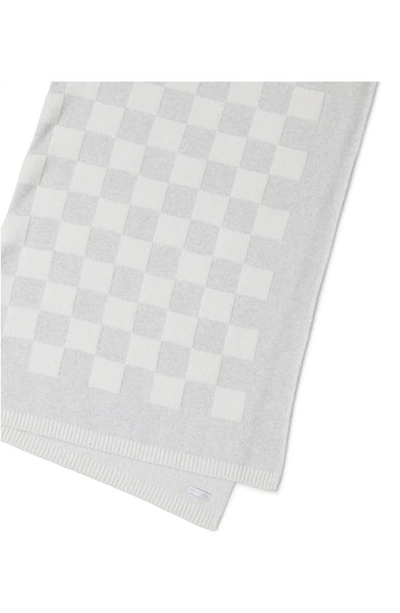 Barefoot Dreams Cozychic Cotton-blend Checkered Throw Blanket In Gray-cream