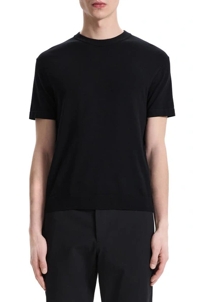 Shop Theory Sarior Short Sleeve Sweater In Black