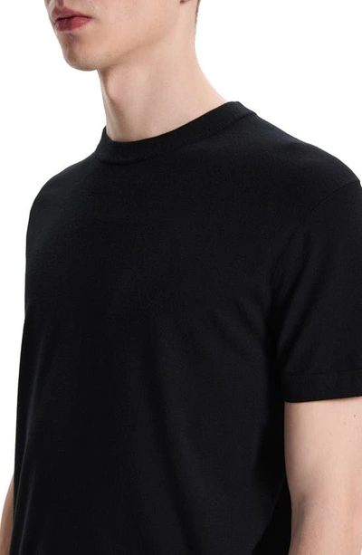 Shop Theory Sarior Short Sleeve Sweater In Black