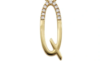 Shop Bony Levy Diamond Initial Pendant Necklace In Yellow Gold