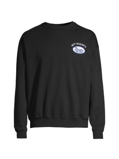 Shop Roy Roger's X Dave's New York Men's  Crewneck Cotton Sweatshirt In Black