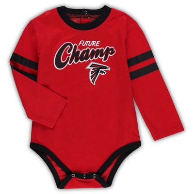 Shop Outerstuff Infant Red/black Atlanta Falcons Little Kicker Long Sleeve Bodysuit & Pants Set