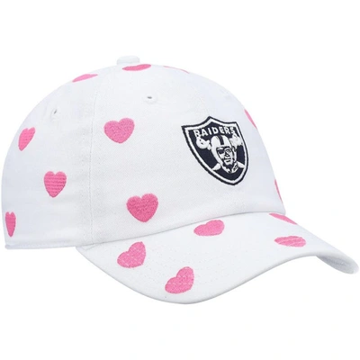 Shop 47 Girls Toddler ' White Las Vegas Raiders Surprise Clean Up Adjustable Hat