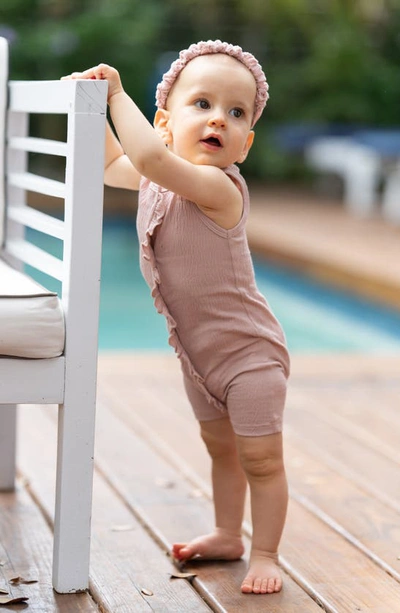 Maniere Ruffle Trim Romper In Pink