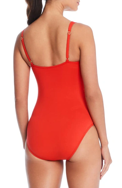 Bleu Rod Beattie Kore Shirred Underwire One-piece Swimsuit In Golden Gate