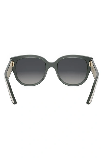 Shop Dior 'pacific B2i 54mm Butterfly Sunglasses In Shiny Dark Green / Smoke