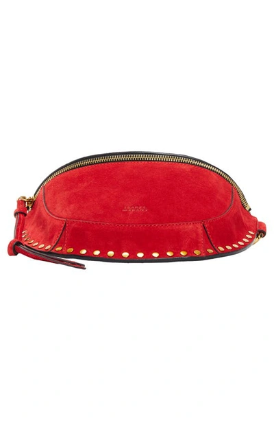 Shop Isabel Marant Skano Suede Crossbody Bag In Scarlet Red 70sr