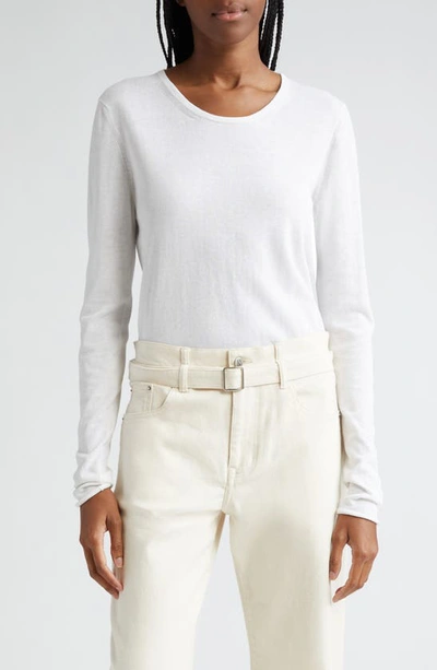 Shop Proenza Schouler Tina Back Cutout Organic Cotton & Mulberry Silk Sweater In White