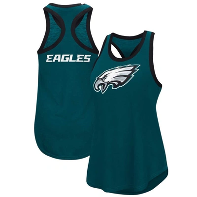 G-iii 4her By Carl Banks Midnight Green Philadelphia Eagles Team Tater Tank Top In Green