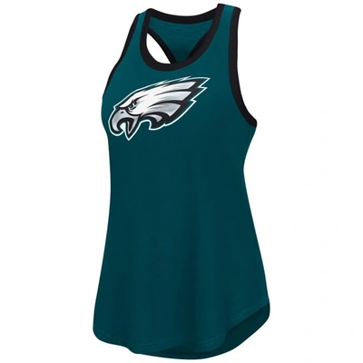 G-iii 4her By Carl Banks Midnight Green Philadelphia Eagles Team Tater Tank Top In Green