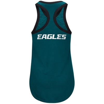 G-iii 4her By Carl Banks Midnight Green Philadelphia Eagles Team Tater Tank Top In Green