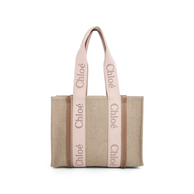 Shop Chloé Chloe Casual Style Plain Logo Totes