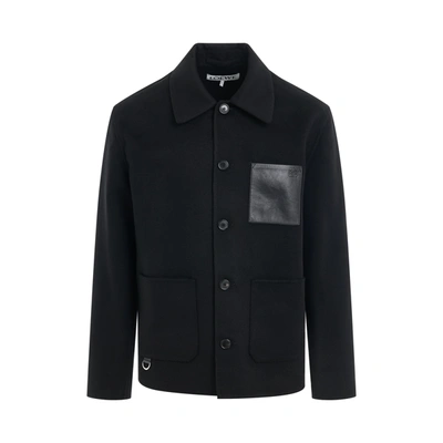 Shop Loewe Leather Pocket Workwear Jacket