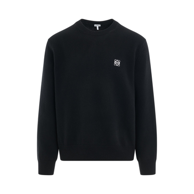 Shop Loewe Anagram Embroidered Knit Sweater