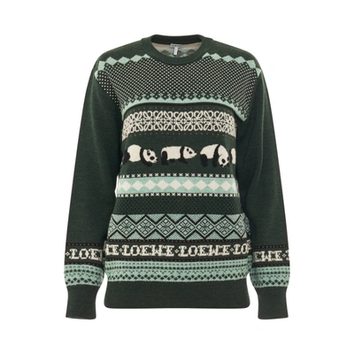 Shop Loewe Suna Fujita Panda Knit Sweater