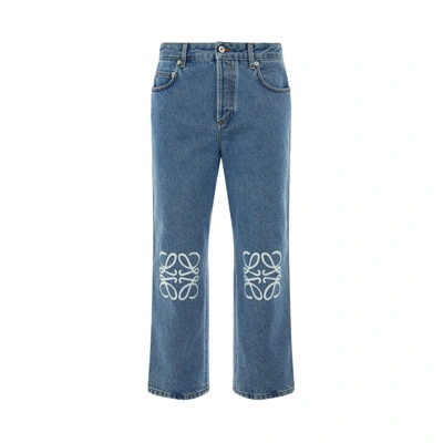 Shop Loewe Women Anagram Cropped Jeans
