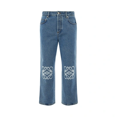 Loewe Anagram Embroidered Cropped Jeans