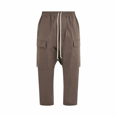 Shop Rick Owens Heavy Cotton Cargo Cropped Pants