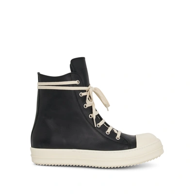 Shop Rick Owens Washed Calf High Top Leather Sneaker