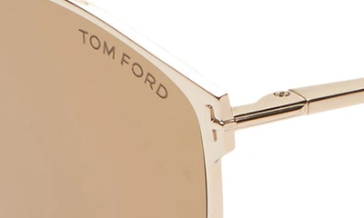 Shop Tom Ford Zeila 60mm Mirrored Cat Eye Sunglasses In Rose Gold/ Havana/ Brown Gold