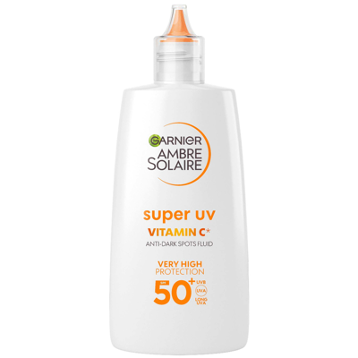 Shop Garnier Ambre Solaire Super Uv Vitamin C Facial Fluid For Daily Use Spf 50+ 40ml