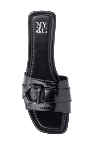 New York And Company Nadira Slide Sandal In Black