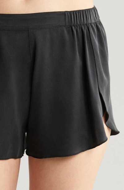 Lunya Racerback Washable Silk Short Pajamas In Immersed Black