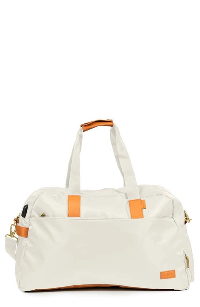 Shop Champs Water Resistant Nylon Duffle Bag In Ivory