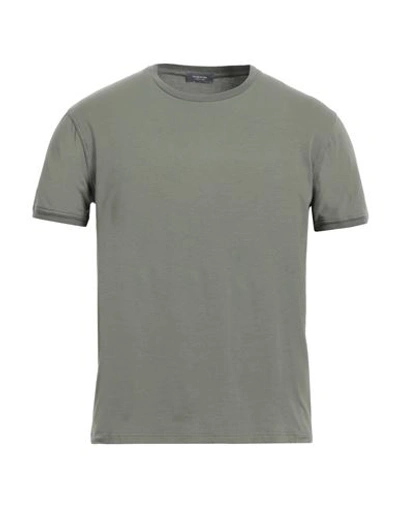 Shop Rossopuro Man T-shirt Military Green Size 7 Cotton, Elastane