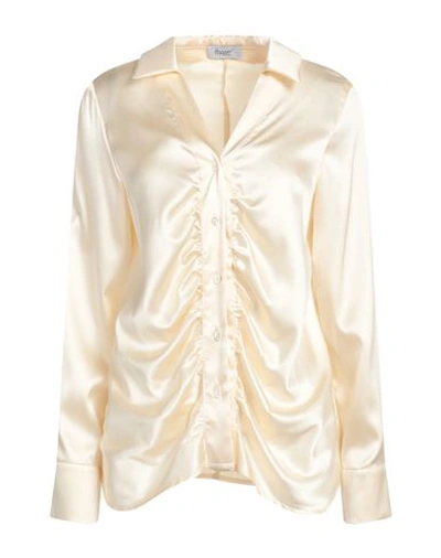 Shop Hopper Woman Shirt Cream Size 8 Silk, Elastane In White