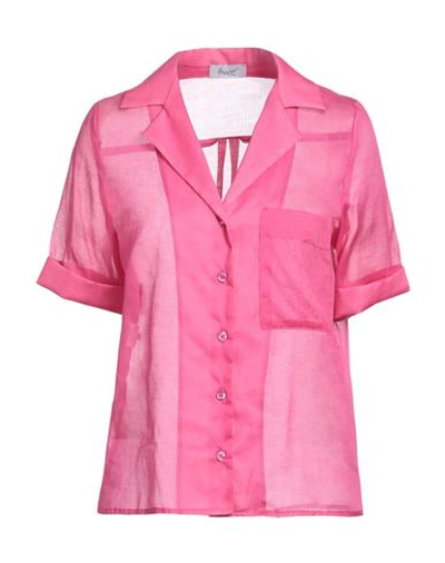 Shop Hopper Woman Shirt Fuchsia Size 10 Cotton In Pink