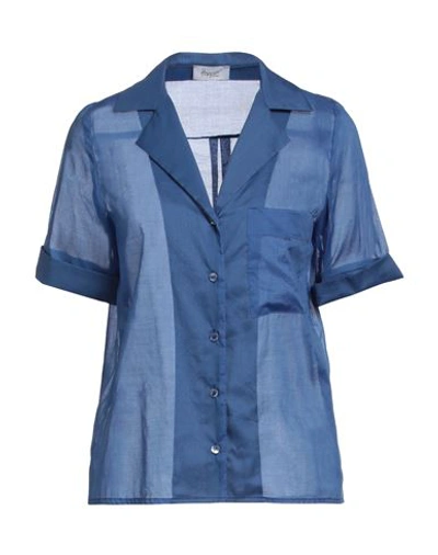 Shop Hopper Woman Shirt Blue Size 8 Cotton