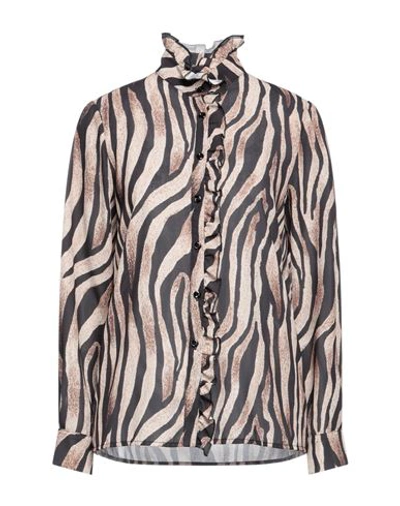 Shop Carla Montanarini Woman Shirt Beige Size 4 Polyester