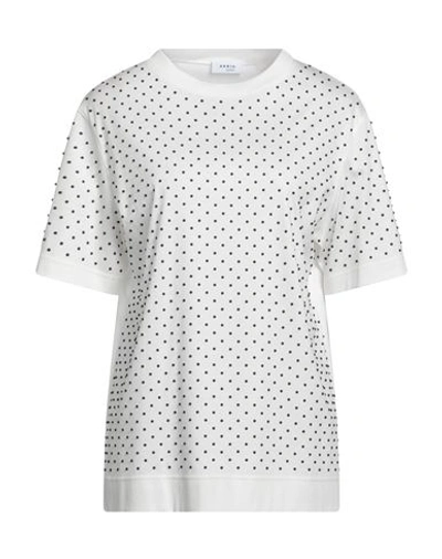 Shop Akris Woman T-shirt White Size 14 Cotton