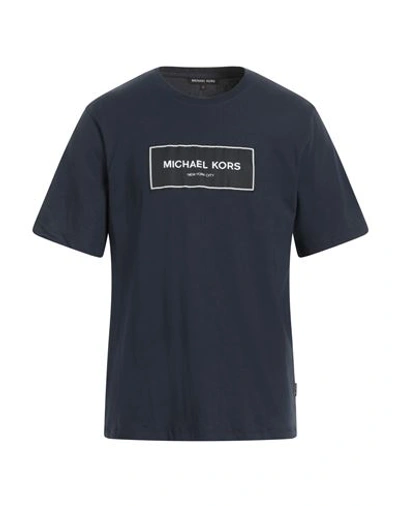 Shop Michael Kors Mens Man T-shirt Midnight Blue Size Xl Cotton