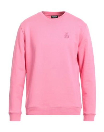 Shop Dondup Man Sweatshirt Pink Size M Cotton, Elastane