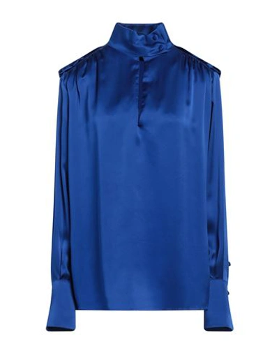 Shop Bcbgmaxazria Woman Top Blue Size 0 Silk