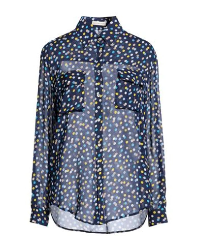 Shop Camicettasnob Woman Shirt Navy Blue Size 8 Viscose