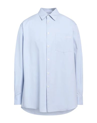 Shop Valentino Garavani Man Shirt Sky Blue Size 16 ½ Cotton, Polyester