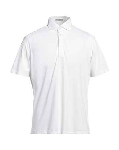 Shop Ghirardelli Man Polo Shirt White Size L Polyamide, Elastane