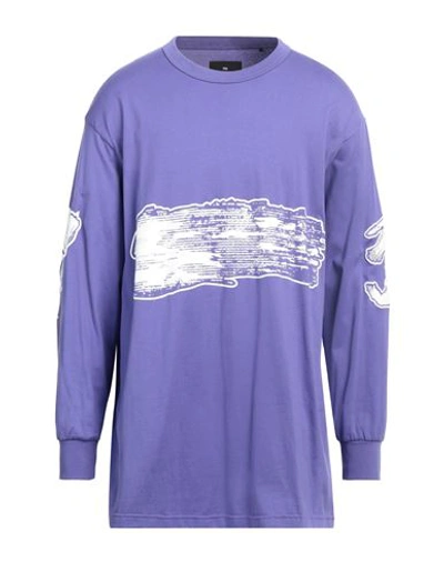 Shop Y-3 Man T-shirt Purple Size L Cotton, Elastane