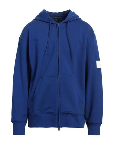 Shop Y-3 Man Sweatshirt Blue Size Xl Organic Cotton, Elastane