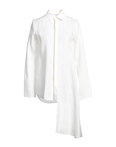Shop Loewe Woman Shirt Ivory Size 8 Linen In White